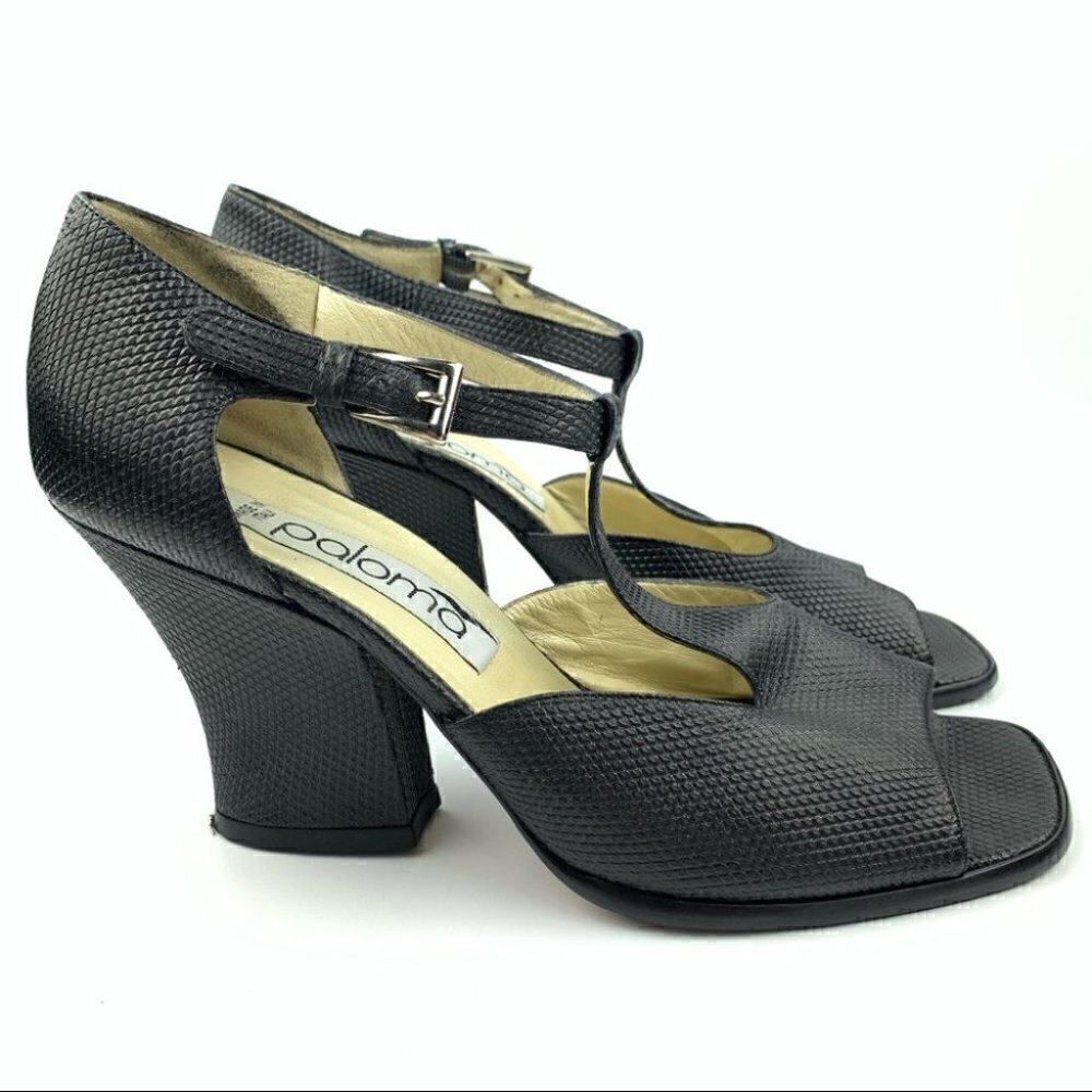 Paloma heels 7 Italian leather snakeskin print